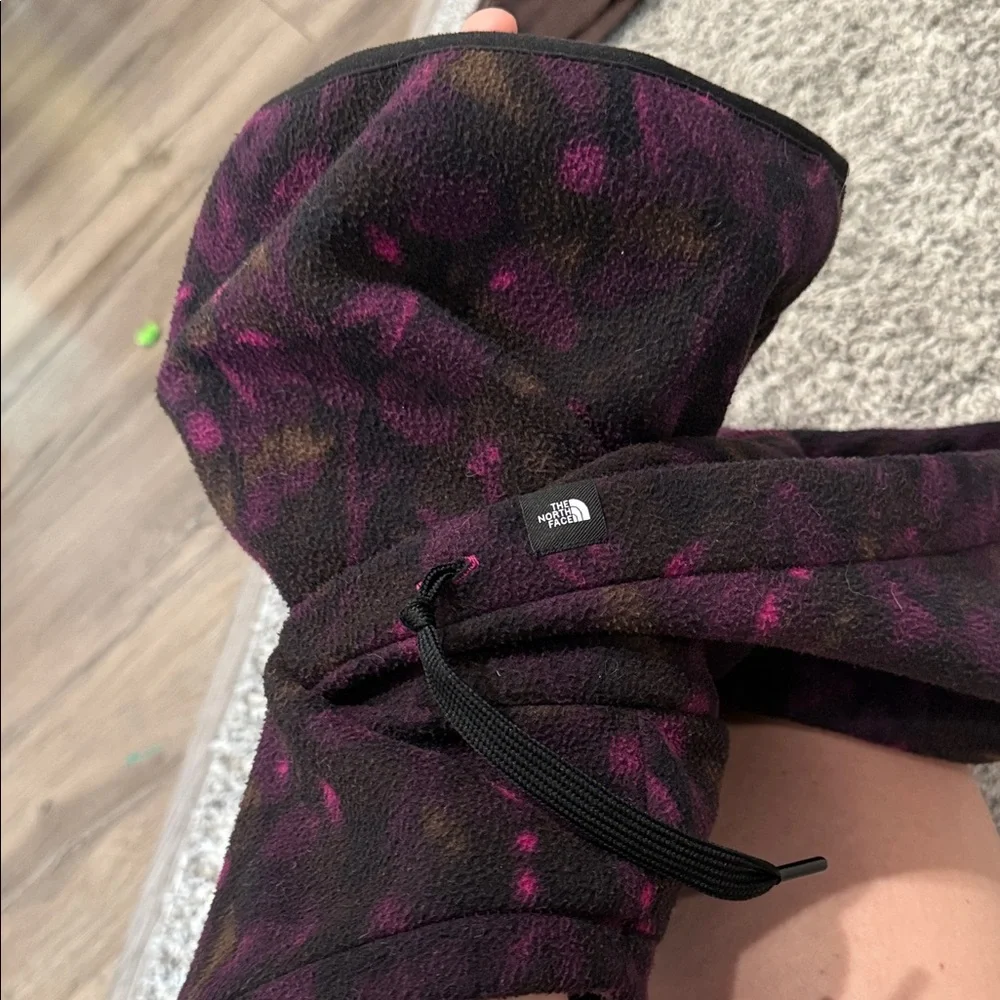 The North Face Purple Tie-Dye Fleece Hoodie with Pink Accents